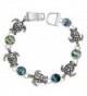PammyJ Silvertone Turtle Charms and Abalone Bracelet with Magnetic Closure - C2118A50PZN