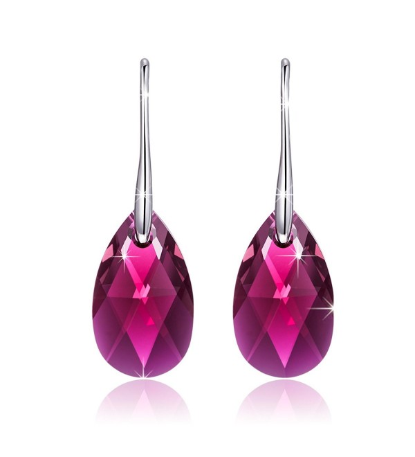 LadyColour "Miss Rose" Drop Pierced Earrings- Made with Swarovski Crystals - Elegant and Charming! - C717YYZ80O4
