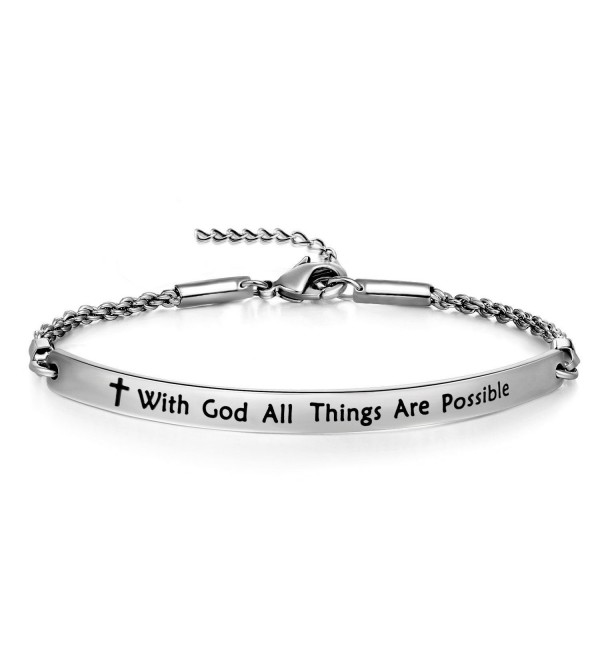 Scripture Bracelet Religious Stainless Steel ID Bracelet Christian Gift for Women - CX18064AQ6W