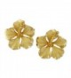 14kt Yellow Gold Plated Sterling Silver 1/2 Inch Hibiscus Stud Earrings - CE11MDMIA3X