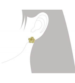 Yellow Sterling Silver Hibiscus Earrings in Women's Stud Earrings
