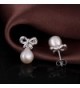 Earrings Sterling Bowknot Freshwater Hypoallergenic in Women's Drop & Dangle Earrings