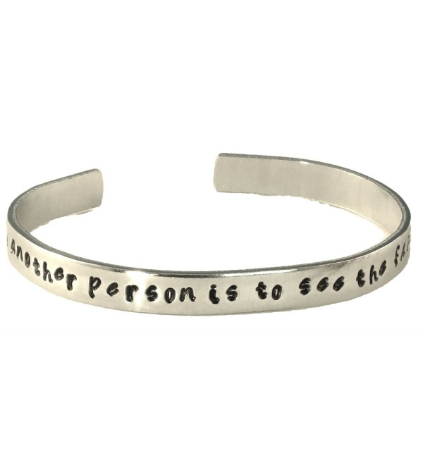 Les Mis Inspired - To Love Another Person Is to See the Face of God - A Hand Stamped Aluminum Bracelet - CW11JLVU0L5