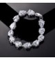 MASOP Silver tone Zirconia Teardrop Bracelets in Women's Jewelry Sets