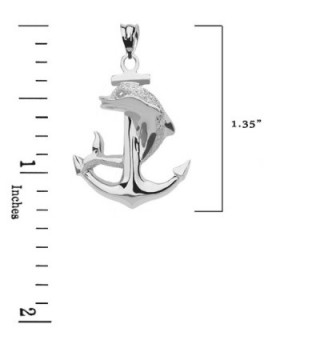 Textured Dolphin Anchor Sterling Pendant in Women's Pendants