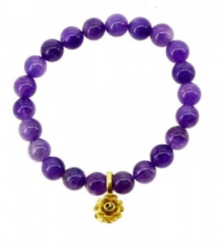 8.5mm Simulated Amethyst Bracelet with Charm - CR11QXP9KSB