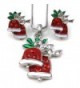 Merry Christmas Jingle Bells Charm Pendant Necklace & Stud Post Earrings 2-piece Set - C0110Q8405J