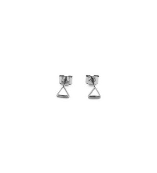 HONEYCAT Silver Mini Outline Triangle Stud Earrings | Minimalist- Delicate Jewelry - CO12CO5FGIB