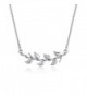 Rosa Vila Minimalist Leaf Choker Necklace - Simple Horizontal Leaf Branch Necklaces for Women - CC185QXIL0Z