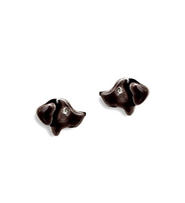 Enamel Chocolate Labrador Post Earrings by The Magic Zoo - C8119CV0VU9