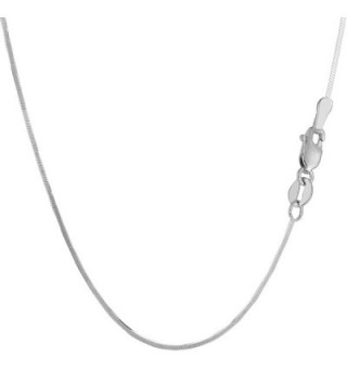 Sterling Silver Rhodium Plated Octagonal Snake Chain Necklace- 1.3mm - CB1150Z5TH1