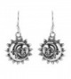 Glinting Celestial Sun And Moon .925 Sterling Silver Dangle Earrings - C312OCLH7I1