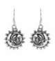 Glinting Celestial Sun And Moon .925 Sterling Silver Dangle Earrings - C312OCLH7I1