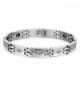 Titanium Steel Cubic Zirconia Magnetic Therapy Link Bracelet European Style - C912EEUKPIZ