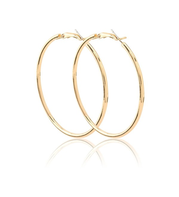 Women Gold Hoop Earring 2" Stunning Stainless Steel Earring - CS188A6T5AU