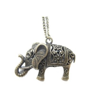 Large Elephant Necklace- Antique Bronze Charm- Jewelries- Elephant- Animal Necklace- Good Luck Necklace - CV128VHC053