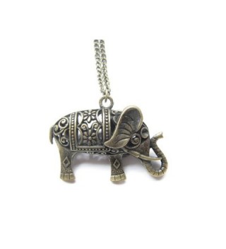 Elephant Necklace Antique Bronze Jewelries in Women's Lockets