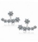 sanfnee Bling Clear Cubic Zirconia Crystal Ear Jackets Stud Earrings Ears Wraps for women - CT17YYTKQGN