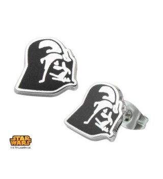 Licensed Star Wars Darth Vader Stainless Steel Enamel Stud Unisex Earrings (with Gift Box) - CU11VFZUSRB