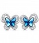 Earrings with SWAROVSKI Crystals Women Jewelry KATE LYNN "Butterflies in Stomach" Butterfly Stud Earrings - C5185A4G6TG