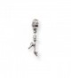 Sterling Silver High Heel Dangling Shoe and Heart Bead Charm - CZ114O53KC9