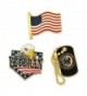 PinMart's Veteran American Flag & Dog Tag Pin Patriotic Enamel Lapel Pin Set - CT182IOZ65H