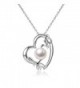 Love Heart Pendant 7-8 mm Freshwater Cultured Pearl Necklace Sterling Silver Gifts for Women - VIKI LYNN - CH121GHSIAP