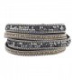 Lux Accessories Grey and Hematite Studded Chain Wrap Bracelet - C812LO54TPN