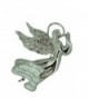 Guardian Angel Pin Brooch Rhodium Plated with Czech Crystals - C411I2JDYI3