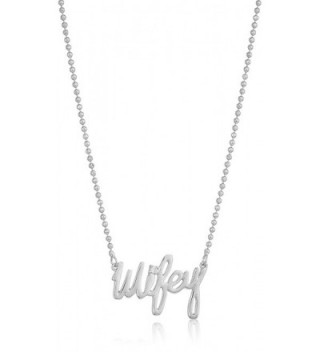 betsey johnson "betsey blue" cubic zirconia stone wifey silver pendant necklace - CY185A0WG6E