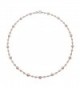 Sterling Silver 3-5.5mm Cultured Freshwater Pearl Station Chain Necklace- 18" - Pink - CA122TIAB73