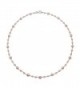 Sterling Silver 3-5.5mm Cultured Freshwater Pearl Station Chain Necklace- 18" - Pink - CA122TIAB73