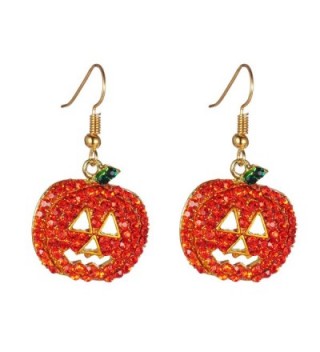 Halloween Pumpkin Earrings Red Hypoallergenic - CL12MJMIKFP