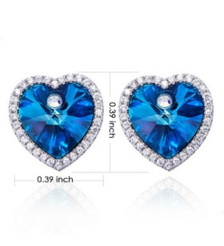 Blue Swarovski Crystal heart Earrings