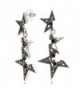 Kemstone Crystal Elements Fragmentary Star Dangle Earrings for Women Jewelry - Black - CZ183CI2264
