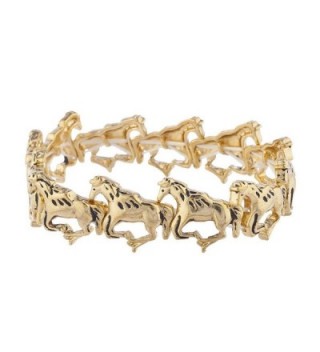 Lux Accessories Goldtone Wild Horses Running Stretch Bracelet - CY17YHONKOO