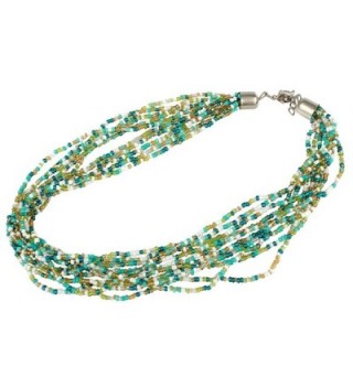 Multi Strand Green Gold Necklace