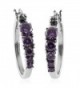 Purple Cubic Zirconia Stainless Steel Hoop Earrings TGW 5.860 Ct - CJ183M3K4XZ