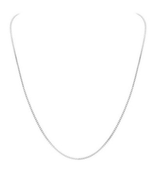 Gem Avenue 925 Sterling Silver 1mm Sturdy Box Link Chain Necklace (14" - 30" Available) - CM1117IC5YZ