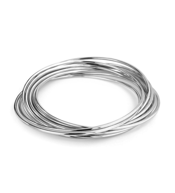 Bling Jewelry Modern Interlocking Bangle Bracelets Stainless Steel - CK11MGY3W05