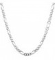 Sterling Silver Rhodium Plated Figaro Chain Necklace- 3.0mm - CV1150Z0AFV