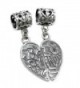 Sterling Silver Best Friend Forever Together Apart Heart Dangle European Bead Charm - CM11CH5OH11