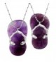 rockcloud Healing Stone Crystal Slipper Pendants with Necklaces Pack of 2 for Couple - Amethyst - CH12JFK754L