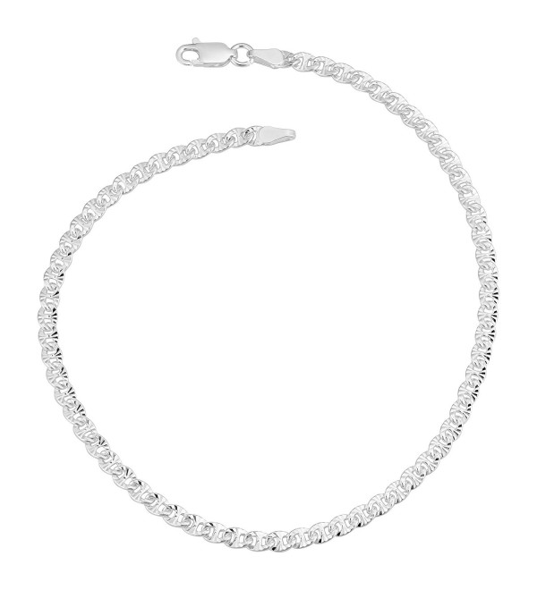 Sterling Silver Diamond-Cut 3.5mm Mariner Anklet (10 inch) - CK11DMUXTCX