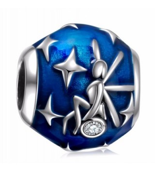 925 Sterling Silver Blue Enamel Fairy Star Vintage Charms Bead for European Charm Bracelet - CH186XS6AA7