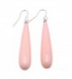 JYX Long Teardrop Seashell Pearl Dangle Earrings - Pink - C71866WCMLA