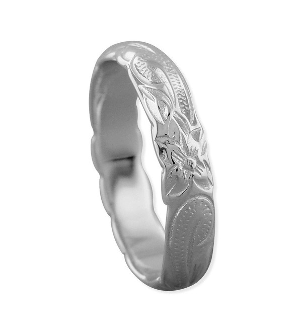 Sterling Silver Hawaiian Wedding Band Ring 4mm Size 7 - CW125WSX571