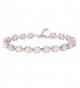 CiNily Rhodium Plated Created White Fire Opal Women Jewelry Gemstone Bracelet 7"-8 1/2" - C212NFHBFEQ