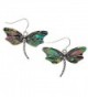 Abalone Dragonfly Earrings Silvertone Paua Shell by PammyJ - C011680EA5X
