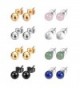 JADENOVA Stainless Earrings Gemstone Earring - 6mm (8 Pairs Ball Stud Earrings) - C9185NR72G0